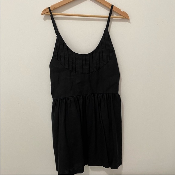 Posse Black Linen Baby Doll Mini Slip Dress~XS - Picture 5 of 8